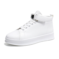 Baskets montantes décontractées pour hommes, tailles 39-45, blanc et noir, style skate
