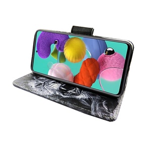 Fundas para Teléfono Móvil con Tapa Abatible, Doble Pliegue, Color Blanco y Negro, Diseño de León, PU+TPU, Resistentes a Impactos, con Protección UV, con Ranuras para Tarjetas, Precio de Fábrica - Product Image 4