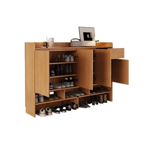 ตู้เก็บของแบบติดตั้งภายนอกทางเดิน XHA รุ่น ENF สีโอ๊ค เฟอร์นิเจอร์เก็บรองเท้าแบบสั่งทำ - Product Image 1