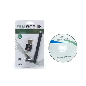Vente en gros USB Wifi Dongle 300Mbps Usb 2.0 Adaptateur sans fil Carte réseau Mini Wifi Adaptateur pour ordinateur Pc