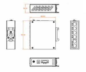 4*10/100/1000M RJ45 Port And 2*full Gigabit Uplink Port Industrial Ethernet Switch With Din Rail 48V Ethernet Switch