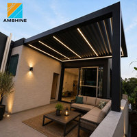 Pérgola Bioclimática de Aluminio con Control Inteligente, Sistema de Techo para Patio Exterior Impermeable, Diseño Moderno para Jardín