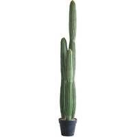 Colonne de cactus artificielle à trois têtes 63-145cm, plante du désert verte en pot, résistante aux UV, écologique pour la décoration de la maison et du jardin