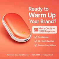 Chauffe-mains rechargeable 5200 mAh, batterie externe 2-en-1 avec contrôle intelligent de la température, double port USB-C, logo personnalisé, cadeau