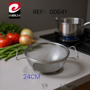 Cesta de malla metálica duradera de 24 cm con mango de acero inoxidable para freír, coladores y escurridores de cocina eficientes - Product Image 3
