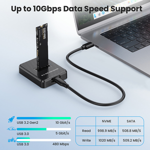 M.2 NVMe SATA USB <span class=keywords><strong>C</strong></span> yerleştirme istasyonu 10Gbps hız koruyucu plastik muhafaza için 2TB NGFF HDD harici <span class=keywords><strong>SSD</strong></span> kutusu sabit disk muhafazası - Product Image 2