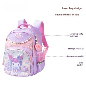 My Melody Cute <span class=keywords><strong>Sac</strong></span> à <span class=keywords><strong>dos</strong></span> d'école à la mode pour les étudiants Matériau Oxford avec doublure en nylon Fermeture à glissière pour les promotions - Product Image 2