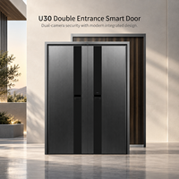 Porte d'entrée intelligente double U30 avec double caméra, reconnaissance faciale 3D, écran intérieur 10,1 pouces pour villa, maison de luxe