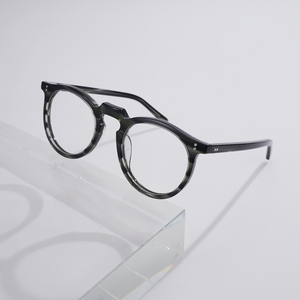 Nueva llegada, montura de gafas ópticas retro redonda con remaches de acetato, montura de gafas de acetato hecha a mano para hombres y mujeres, uso diario. - Product Image 3