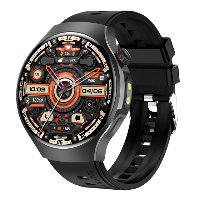 HW96 BT Calling Smartwatch Rotary Buttons Heart Rate Monitor Waterproof Sports Fitness Tracker Watch with LED Light