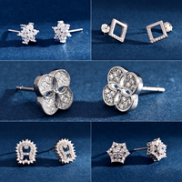Anting-anting Stud Bunga Semanggi Perak Sterling 925 Berlapis Rhodium Khusus - Perhiasan untuk Pesta & Hadiah Ulang Tahun Pernikahan