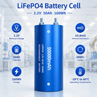 Sel Baterai LiFePO4 3.2V 50Ah 60145 Grade A 2000+ Siklus Terminal Sekrup untuk Sistem Penyimpanan Energi Surya Paket Baterai DIY