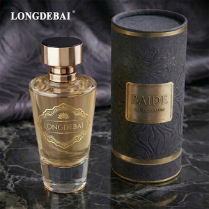 Cylindrical Transparent Metal <b>Sticker</b> 100ml Customizable Logo Perfume Spray Pump Glass Bottle and <b>Box</b> - Product Image 1