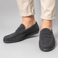 Mocassins Penny en Daim pour Hommes, Chaussures de Conduite Décontractées Légères à Enfiler pour l'Été et les Voyages