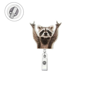 Wholesale of student <b>ID</b> card and badge <b>holders</b> with transparent alligator clips made of acrylic sheet. - Product Image 1