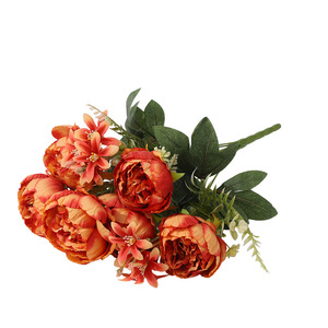 Fleur de pivoine artificielle, 9 branches, 6 têtes, en soie, haute simulation, décoration de mariage et de maison - Product Image 5