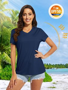 Camiseta de Verano para <span class=keywords><strong>Mujer</strong></span>, Ropa de Poliéster para <span class=keywords><strong>Mujer</strong></span> con <span class=keywords><strong>Cuello</strong></span> en V, Ropa Deportiva de <span class=keywords><strong>Manga</strong></span> <span class=keywords><strong>Corta</strong></span> para Gimnasio, <span class=keywords><strong>Camisetas</strong></span> Deportivas de Alta Calidad - Product Image 4