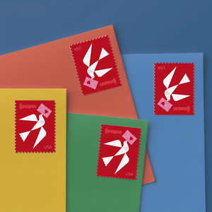 Etiquetas Postales de Correo de EE. UU. con Diseño de Bandera Antigua 2024, Sellos Conmemorativos Baratos de Paloma Mensajera del Amor, Etiquetas de Franqueo para Países y Estados - Product Image 1