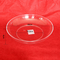 Assiette en plastique de 11 pouces, matériau PS, assiette transparente, assiette à fruits, assiette en plastique, assiette à bonbons, forme ronde, décorations pour la table à la maison