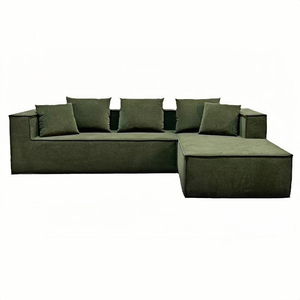 Sofá italiano minimalista de una plaza, tapizado en tela, con relleno de esponja comprimida, para sala de estar o dormitorio. - Product Image 1