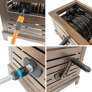 <span class=keywords><strong>Enrouleur</strong></span> <span class=keywords><strong>de</strong></span> tuyau d'arrosage en métal pour jardin Vertak, encastrable, vide, pour tuyau <span class=keywords><strong>de</strong></span> 50 m avec manivelle - Product Image 5