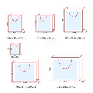 Kết cấu tùy chỉnh cán Túi giấy trắng với tay cầm ruy băng | Đỏ Đen Hồng màu xanh hải quân Túi giấy Kraft nâu với logo lá - Product Image 4