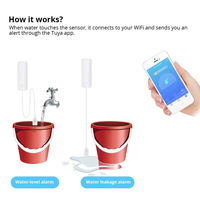 Capteur de fuite d'eau alimenté par USB WiFi Tuya Smart Home avec alarme de détection de fuite et notifications à distance via l'application mobile