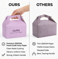 Caja de Cartón con Asa y Forro de Esponja, con Logotipo Personalizado y Grabado en Relieve, para Regalos de Panadería y Fiestas - Venta al Por Mayor