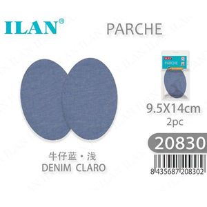 Patch in denim Ilan 9,5X14cm 2 pezzi azzurro chiaro per riparazione abbigliamento - Product Image 1
