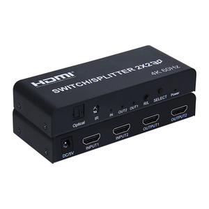 4K <span class=keywords><strong>HDMI</strong></span> Switcher <span class=keywords><strong>Splitter</strong></span> 2X2 <span class=keywords><strong>HDMI</strong></span> <span class=keywords><strong>2</strong></span>.0 Switcher/<span class=keywords><strong>Splitter</strong></span> Supporto 4k x 2k @ 60 - Product Image 1