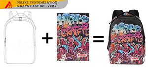 Sac à dos décontracté pour adolescents Sparty avec impression par sublimation personnalisée, imperméable, pour l'école, les livres, les étudiants, léger, pour l'extérieur - Product Image 3