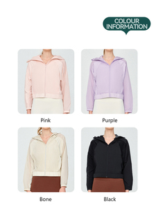 Chaqueta <span class=keywords><strong>de</strong></span> protección solar <span class=keywords><strong>de</strong></span> entrenamiento <span class=keywords><strong>de</strong></span> secado rápido <span class=keywords><strong>de</strong></span> alta calidad para mujer, chaqueta con capucha y cremallera, chaqueta <span class=keywords><strong>de</strong></span> carcasa suave para mujer - Product Image 5