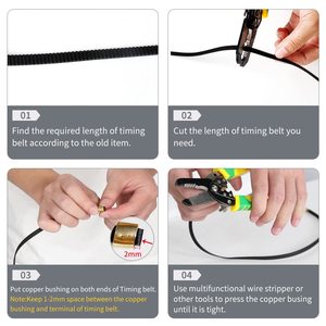 Correa de Distribución Creality 2M 2GT, Paso de 2 mm, Ancho de 6 mm, con 6 Fundas de Cobre para Impresora 3D Ender 3 - Product Image 4