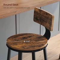 Ensemble de tabourets de bar en tissu avec repose-pieds, montage simple, design industriel rustique moderne pour bar à domicile et salle à manger