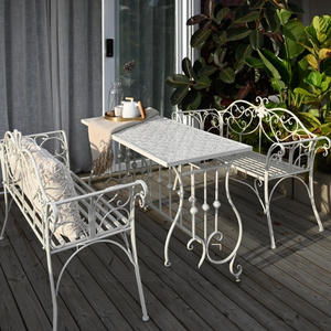 Nordico moderno Set di mobili da esterno tre pezzi tavolino sedia da balcone durevole francese per il tempo libero romantico per la terrazza - Product Image 2