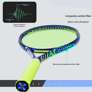 Raket Tenis Profesional Blue Leap 2026 Serat Karbon Ringan Peredam Guncangan Permukaan Raket Besar - Product Image 3