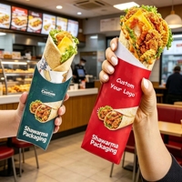 Papier d'emballage Kraft pour Burrito, Rouleaux de Poulet, Pâtisseries Grillées, Personnalisé avec Logo, Écologique, Gaufré UV, Détachable, Vente en Gros