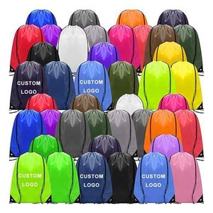 Sacs à cordon personnalisés en polyester et nylon pour chaussures, vente en gros pour fournisseurs, sacs à dos de sport, gym, yoga avec impression de logo - Product Image 1
