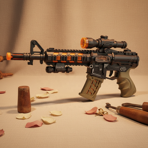 ปืนของเล่นเด็ก M416 รุ่นใหม่ ขนาด 51 ซม. ทำจากพลาสติก สี<span class=keywords><strong>เขียว</strong></span>ทหาร พร้อมเสียง แสง และระบบสั่นสะเทือน ใช้แบตเตอรี่ - Product Image 5