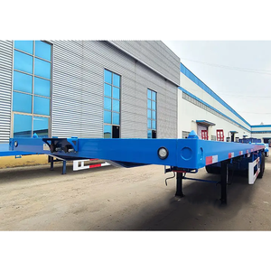 Promotion : <span class=keywords><strong>Remorque</strong></span> plateau 3 essieux 40 pieds, capacité 50 tonnes, pour transport de conteneurs et châssis, disponible en 20 pieds, 50 pieds et 53 pieds - Product Image 3