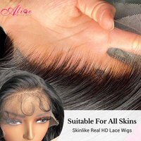 Peluca frontal de encaje suizo transparente 13x6 de cabello humano, peluca de cabello humano virgen vietnamita sin pegamento con encaje HD al por mayor