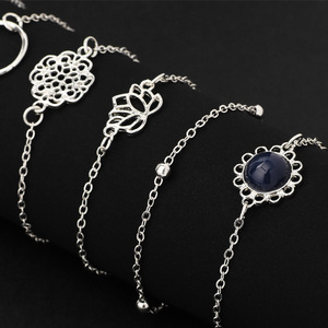 Fashion Jewelry <b>Sets</b> Alloy Silver Plated Flower Design <b>Bracelet</b> <b>Set</b> Women's Gift Trendy Style - Product Image 3