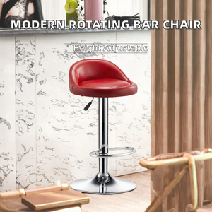 Chaise de bar pivotante moderne et réglable Leisurely Beauty en PU, idéale pour l'extérieur, les hôtels, les salons, les centres commerciaux et les écoles – Simple et élégante - Product Image 2