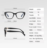 Lunettes œil-de-chat tendance 2026 à dégradé de couleurs, monture TR90 haute résilience, filtre anti-lumière bleue, verres polis haute brillance
