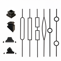 Balustre en acier creux minimaliste noir de 1/2 po x 44 po pour rampes d'escalier de ferme moderne