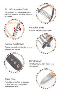 Gadget de cuisine multifonctionnel fruits légumes tranchant en acier inoxydable Julienne <span class=keywords><strong>suisse</strong></span> pivot Y éplucheur de pommes de terre - Product Image 4