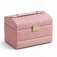 Valise en cuir LG7320 avec serrure à combinaison, miroir, coiffeuse rectangulaire, grande capacité, boîte de rangement pour bijoux, design élégant