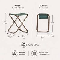 Chaise de camping de plage pour festival de pêche en plein air, en aluminium, 0,29 kg, en poly 600x300D PVC, ultralégère, compacte, pliable, mini, pliable, moderne