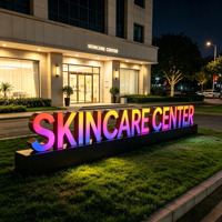 Letras Gigantes RGB Programables para Exteriores, Letras RGB 3D Luminosas de Pie, Letreros Publicitarios para Paisajes