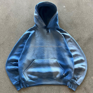 Sweat à capuche vintage personnalisé pour homme, délavé à l'acide, effet usé, délavé par le soleil, imprimé éclaboussures de peinture, logo - Product Image 1